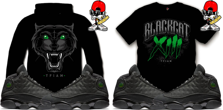 Sneaker Shirts to Match Air Jordan 13 Black Cat