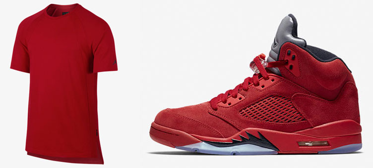 red-suede-jordan-5-sneaker-shirt