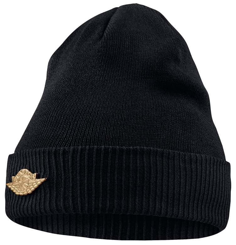 Jordan 1 Top 3 Gold Knit Hat Beanie 