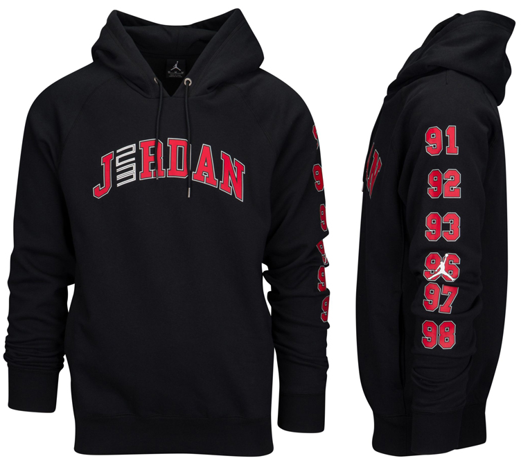 jordan hoodie black and red