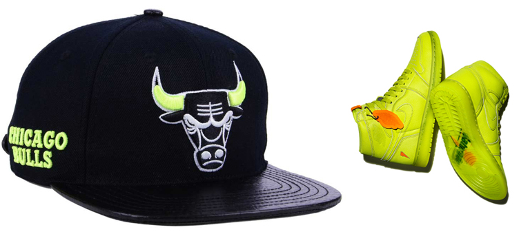 jordan-1-gatorade-cyber-lemon-lime-bulls-matching-hat