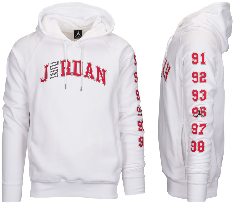 white and red jordan hoodie