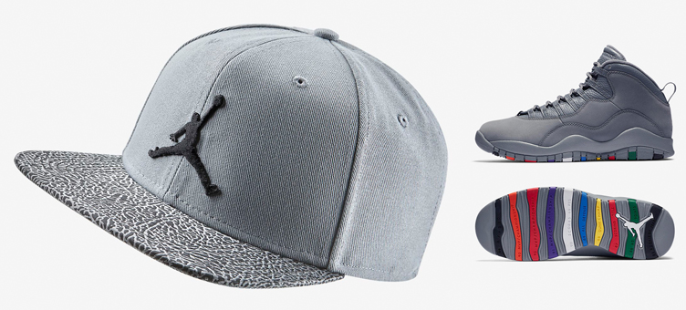 Air Jordan 10 Cool Grey Snapback Hat | Gov