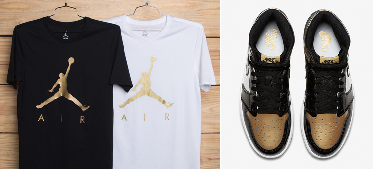 Air Jordan 1 High Gold Toe Shirt 