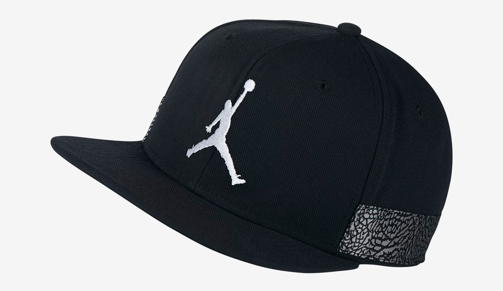 Air Jordan 3 Black Cement Snapback Cap 