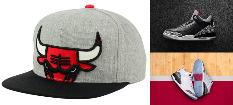 jordan-3-black-cement-bulls-snapback-hat