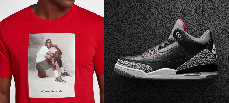 retro 3 red cement shirt