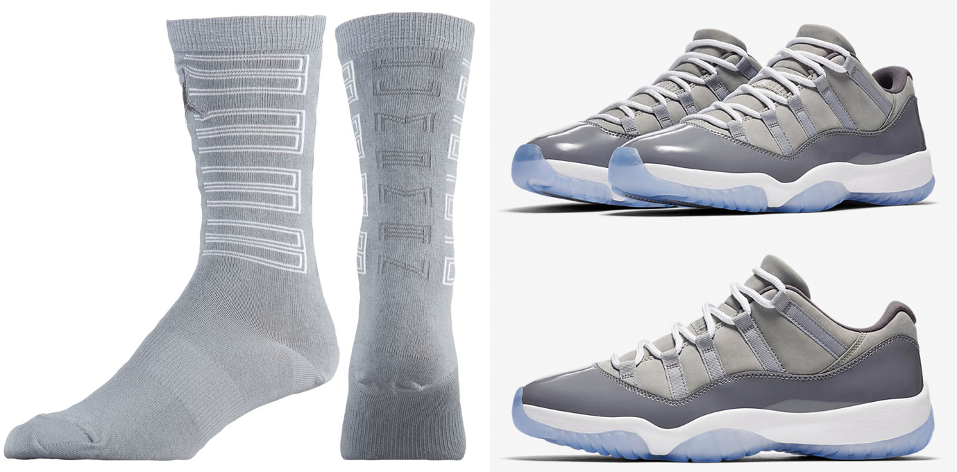 Air Jordan 11 Low Cool Grey Socks 