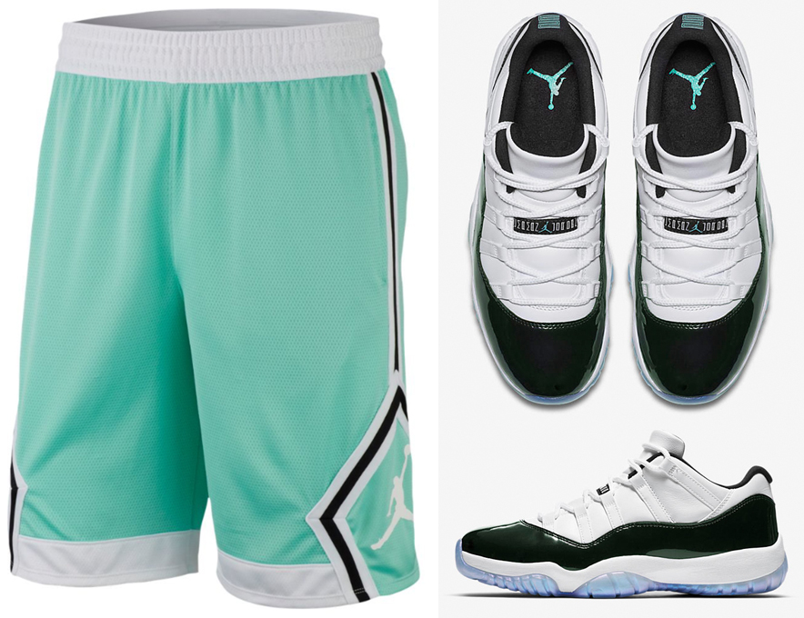 jordan-11-low-easter-emerald-shorts-match