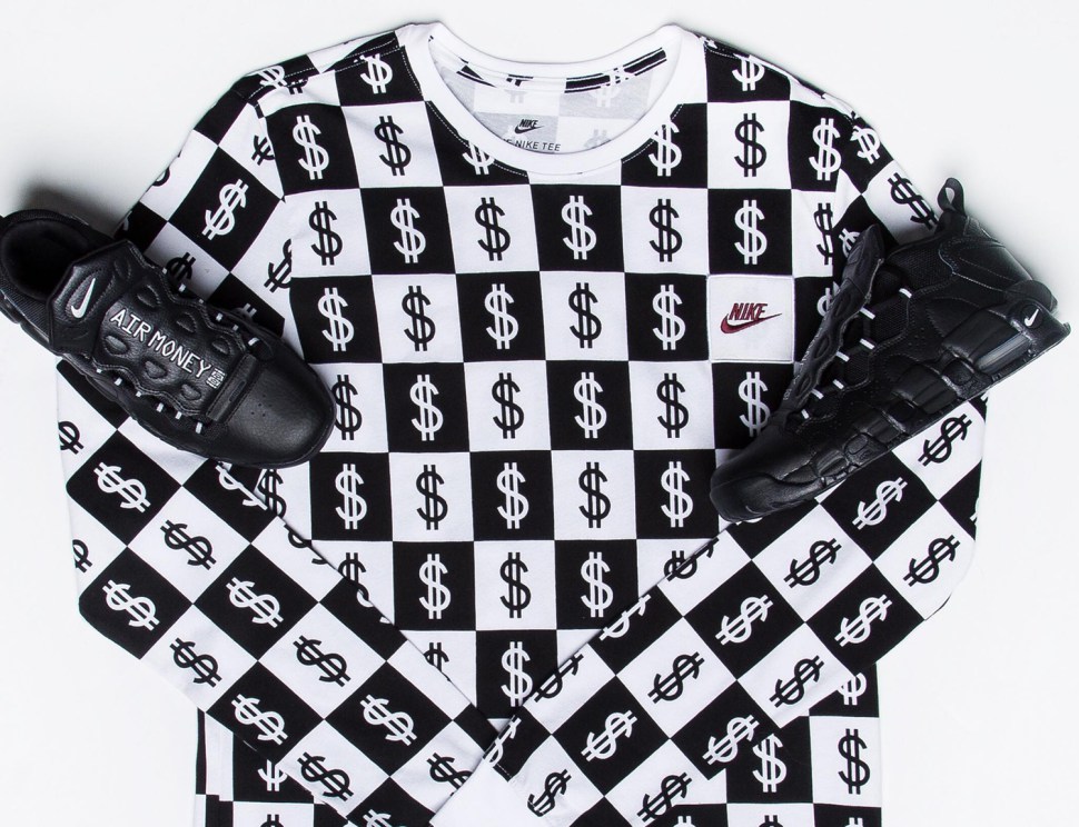 Nike Air More Money Black Silver Shirts 