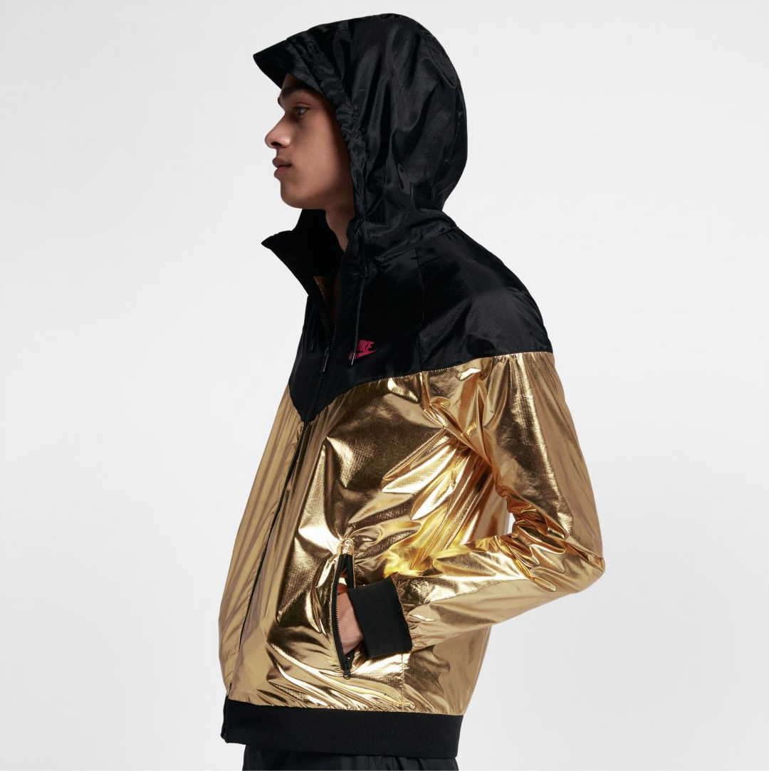 gold and silver nike jacket