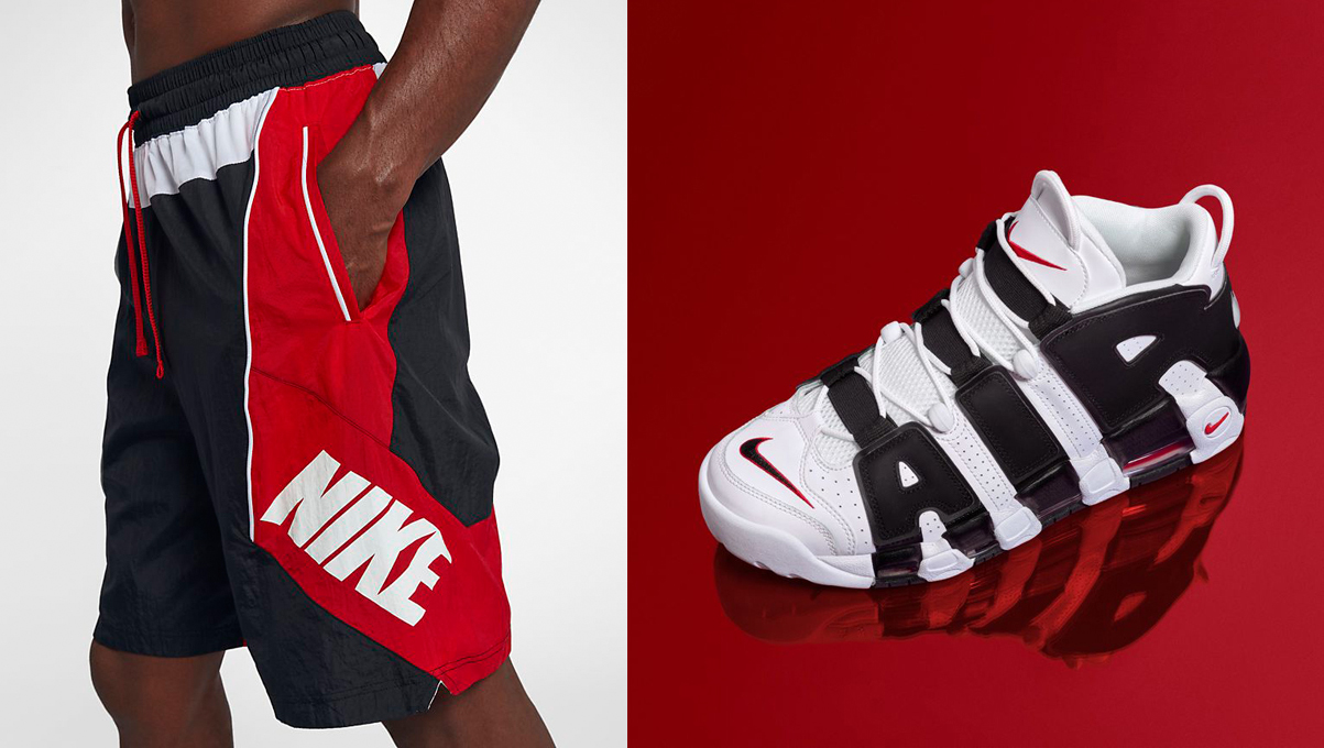 Nike Air More Uptempo White Black Shorts Match | SneakerFits.com