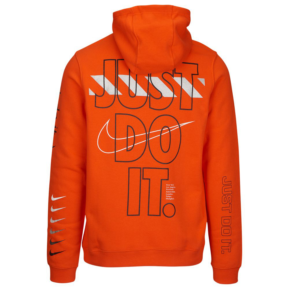 black and orange just do it hoodie