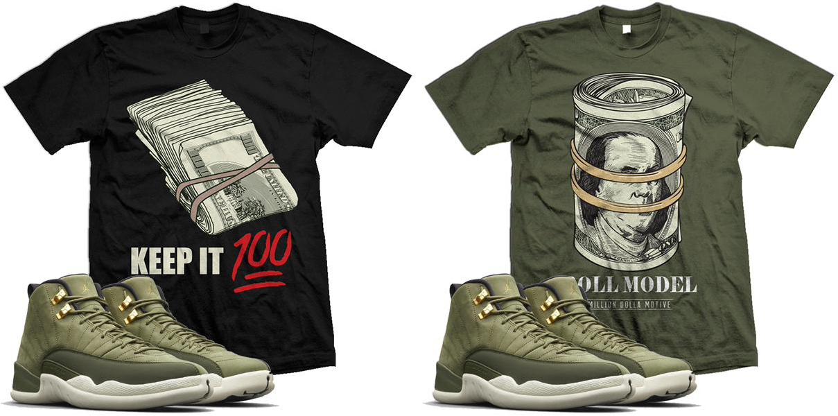 jordan 12 olive green outfit