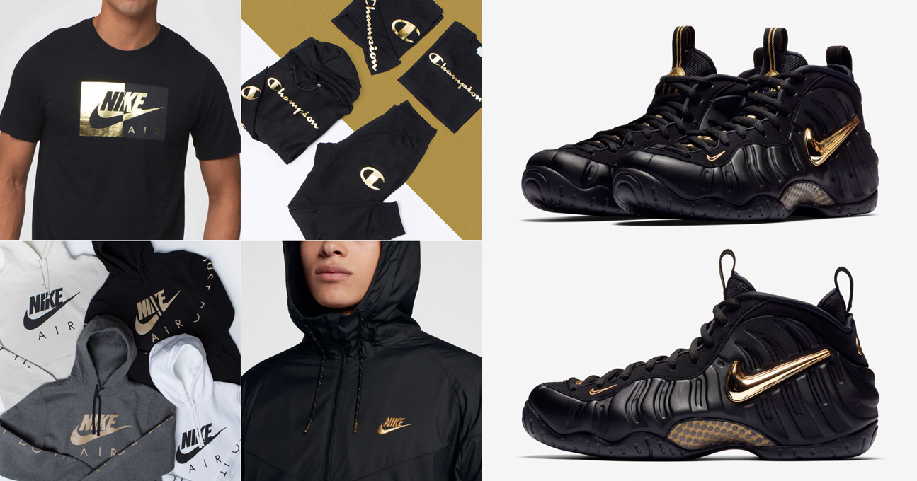 Nike Foamposite Pro Black Gold Clothing 
