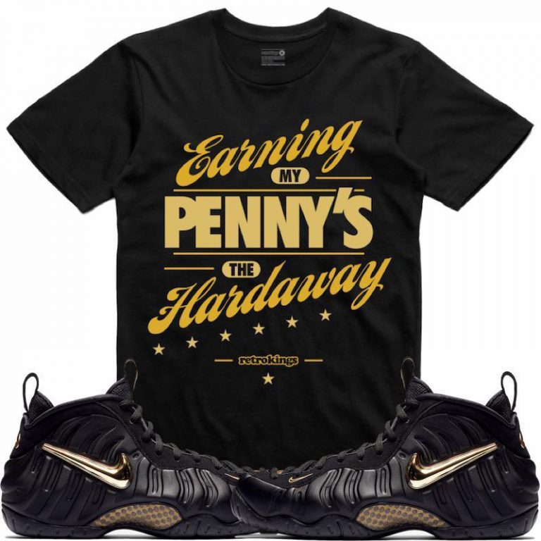 black and gold foamposite shirt