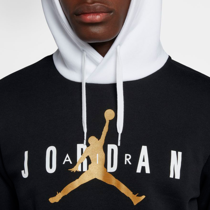 jordan hoodie black gold