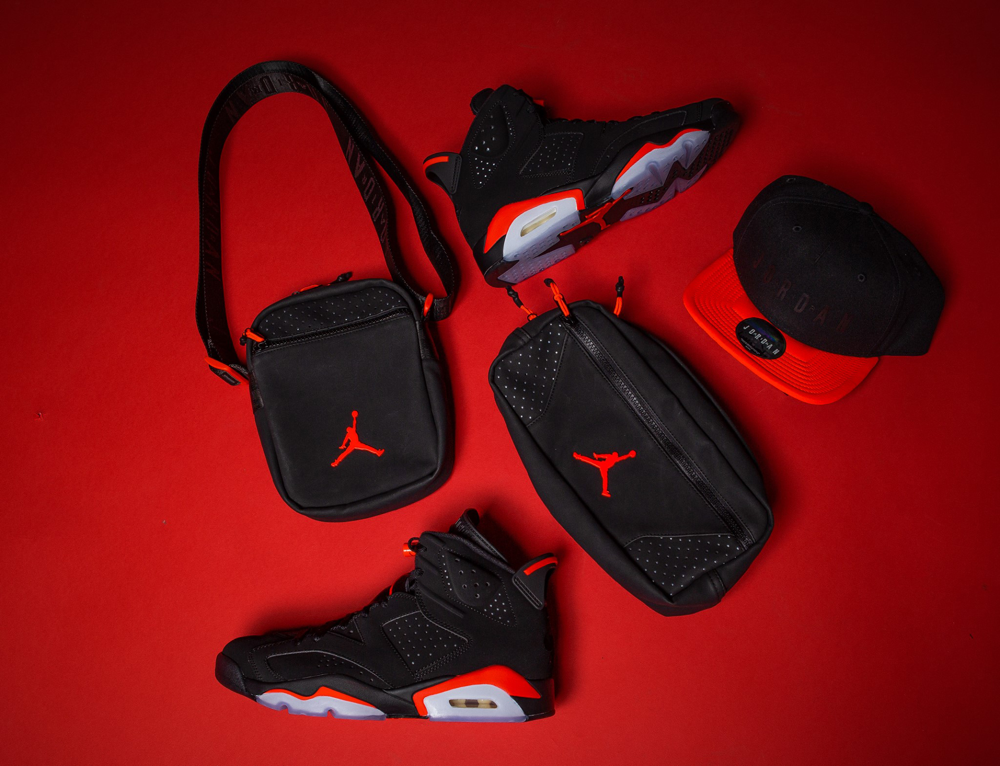 air-jordan-6-black-infrared-hats-and-bags
