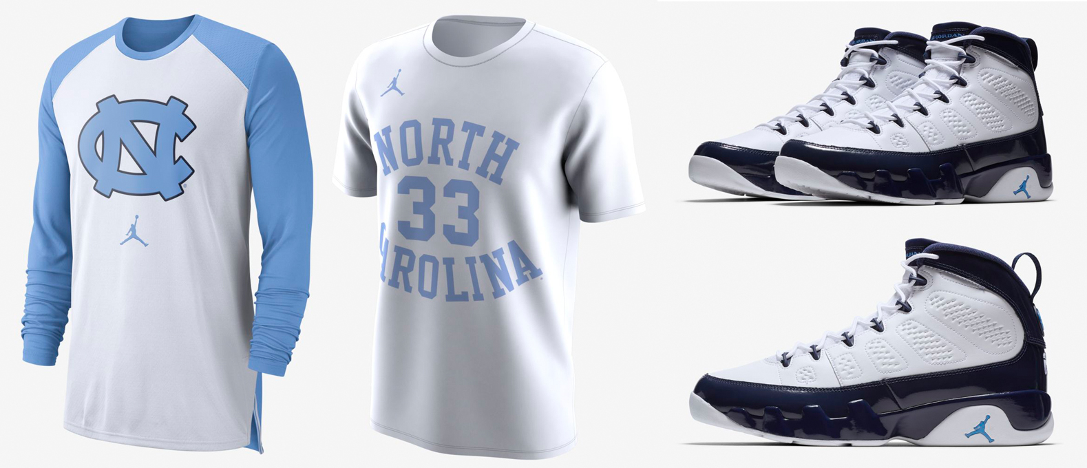 Air Jordan 9 UNC North Carolina Shirts 