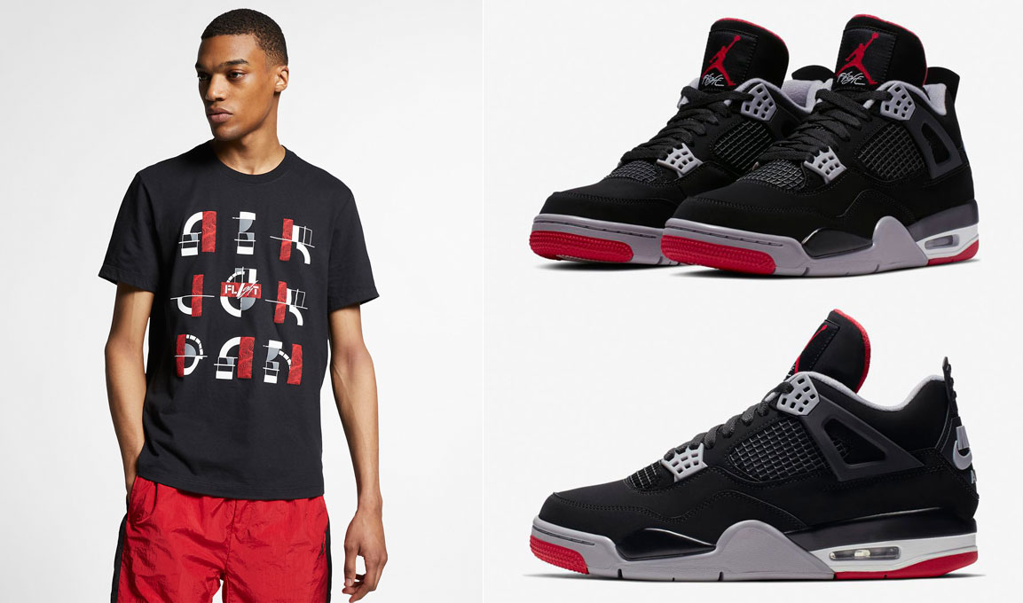 Bred Air Jordan 4 2019 Sneaker Shirts 