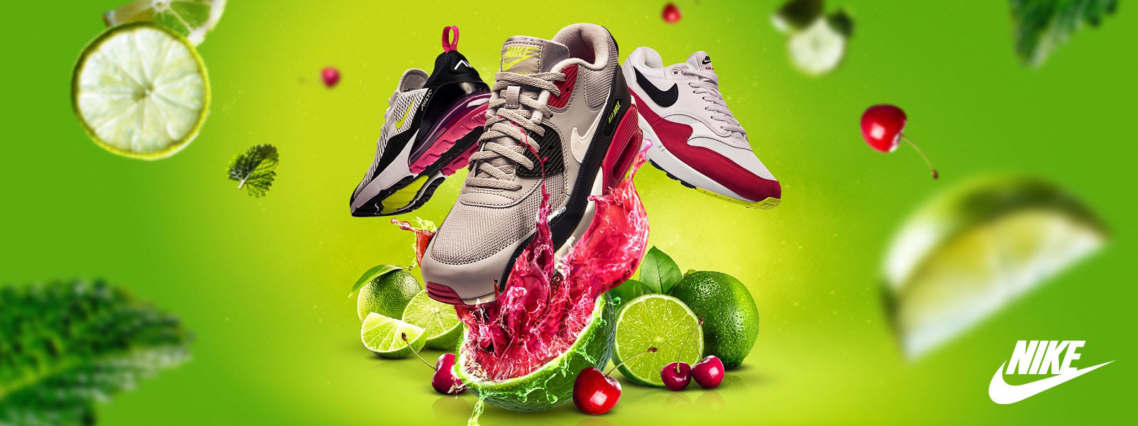 pink and lime green nike air max