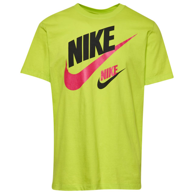red and lime green nike shirt