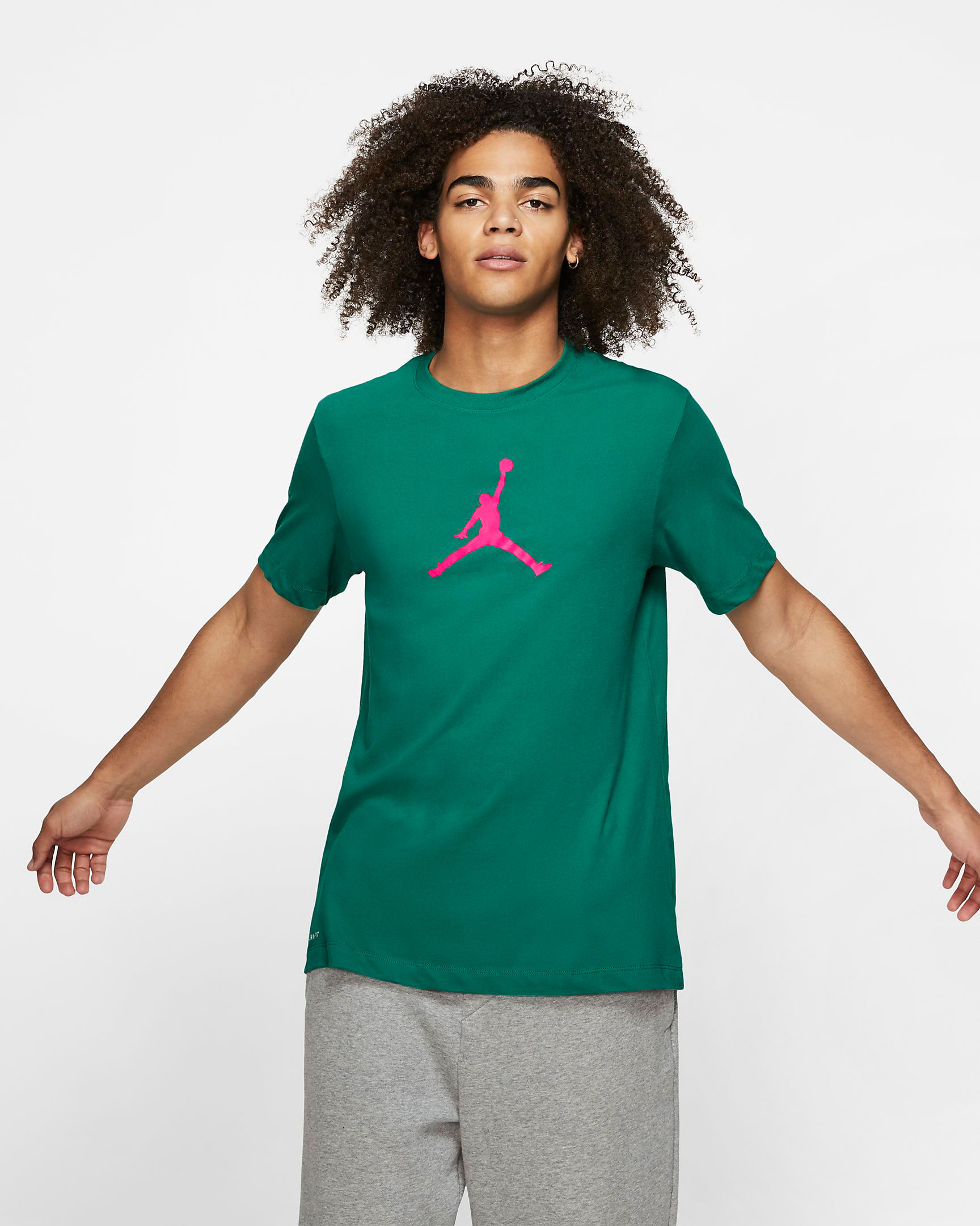 pink and green jordan shirt