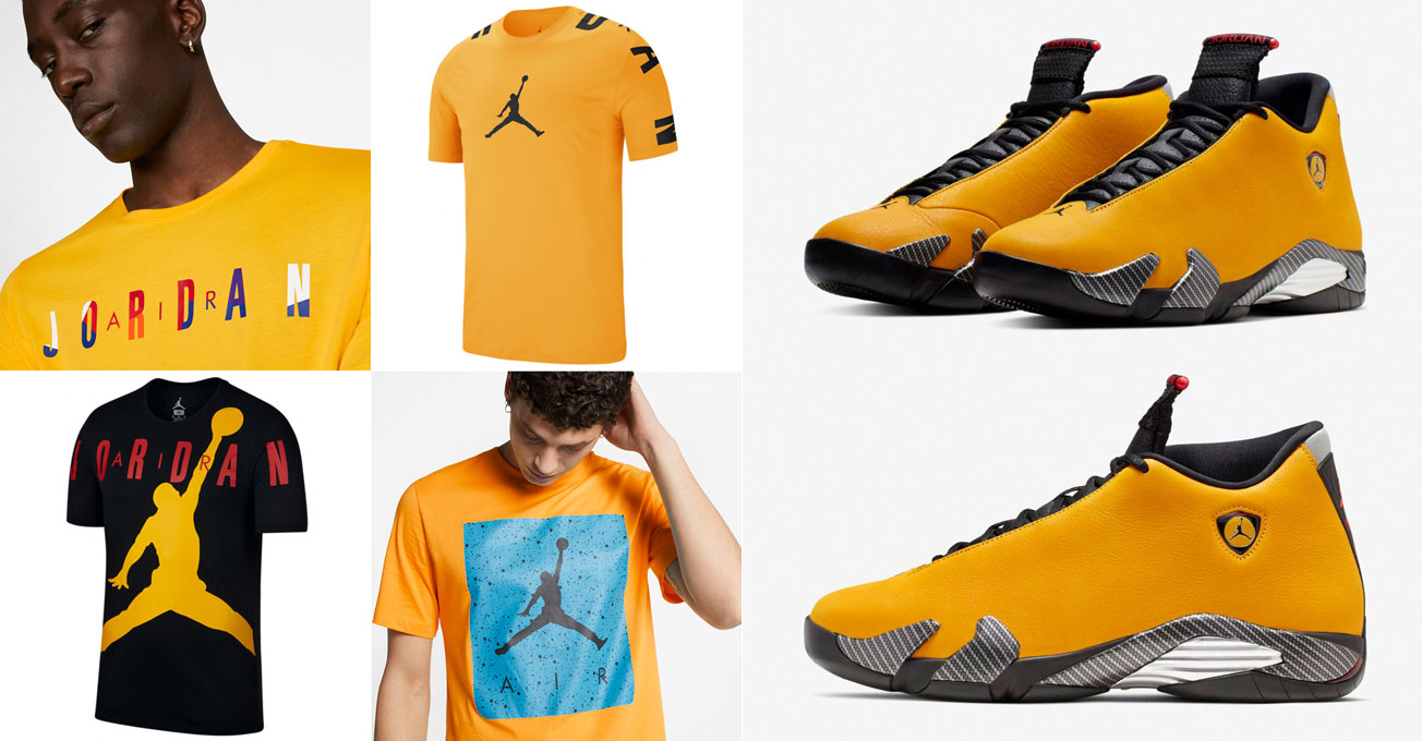 air-jordan-14-ferrari-yellow-sneaker-tees-shirts