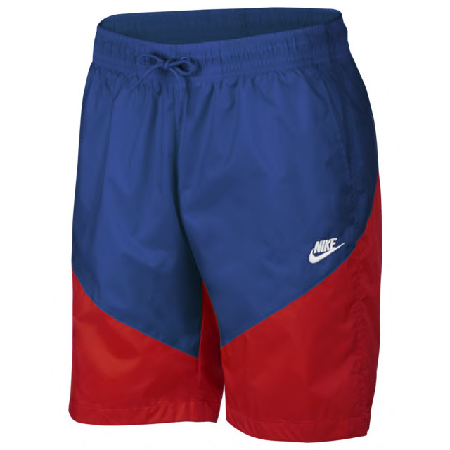 red and blue nike shorts