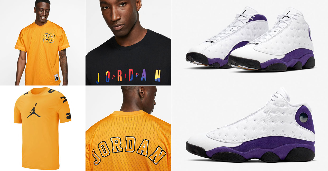 Air Jordan 13 Lakers Matching Shirts 