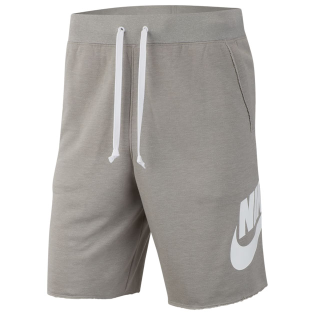 nike sportswear alumni shorts grey white