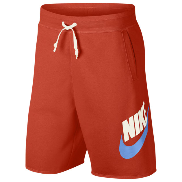 nike sportswear alumni shorts orange blue