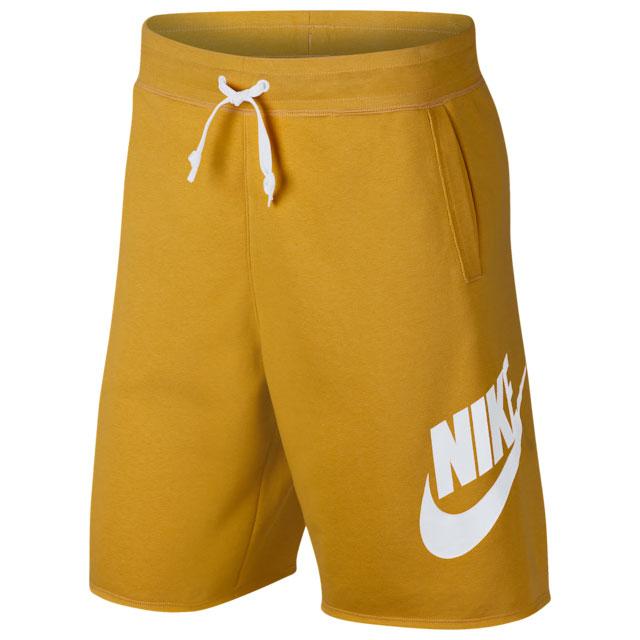nike sportswear alumni shorts yellow white