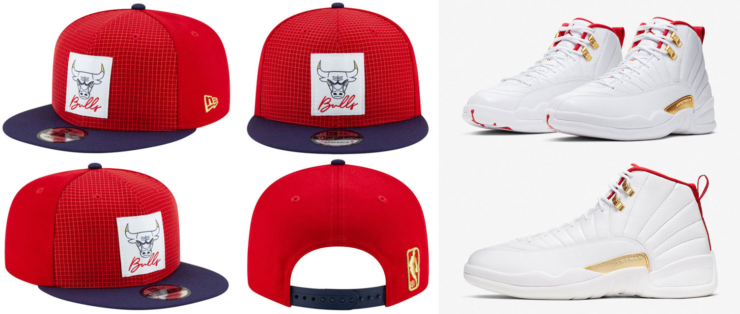 Air Jordan 12 FIBA Bulls Snapback Hat 