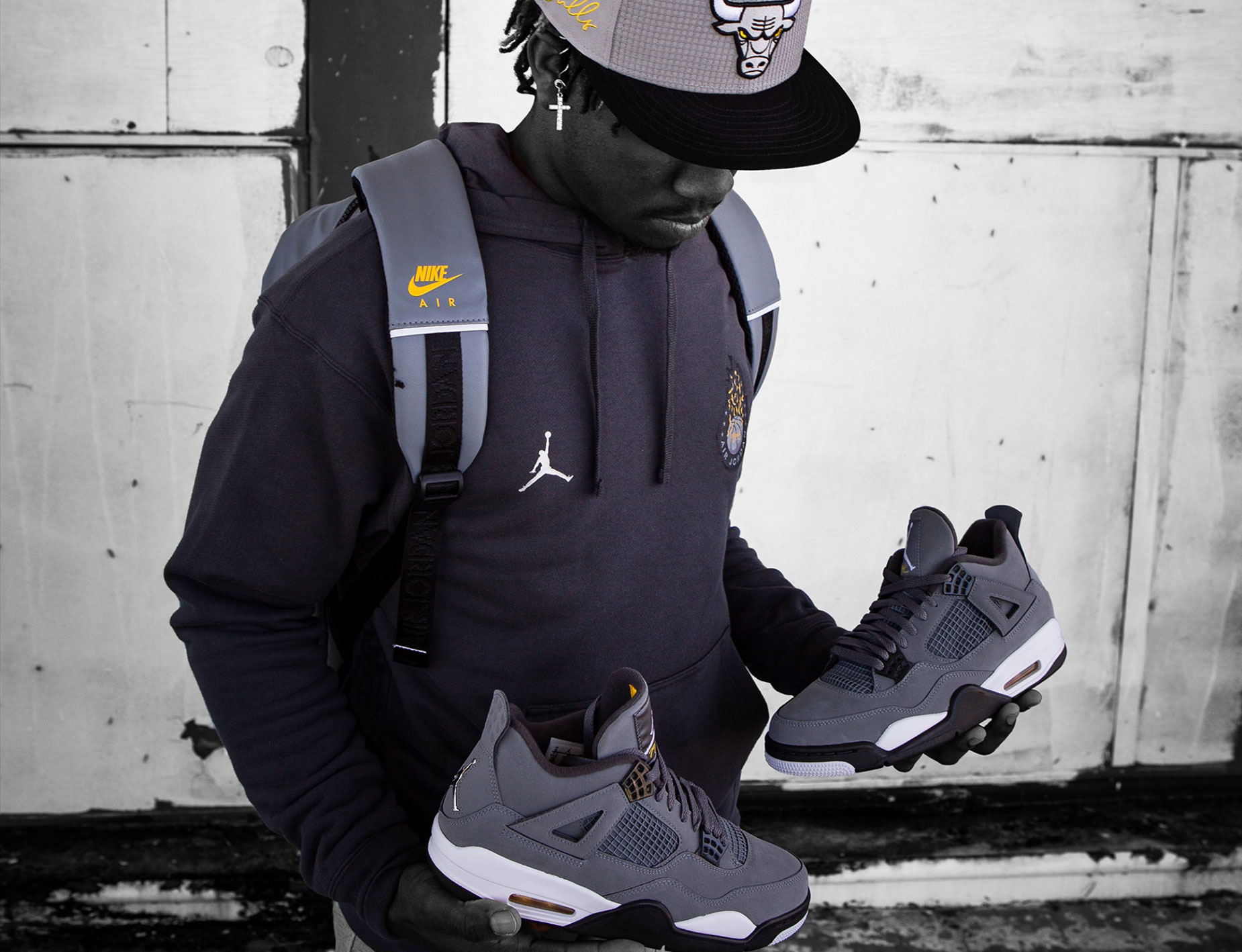 Advanced Grace Infidelity Cool Grey Air Jordan 4 Outfit Hat Match | SneakerFits.com