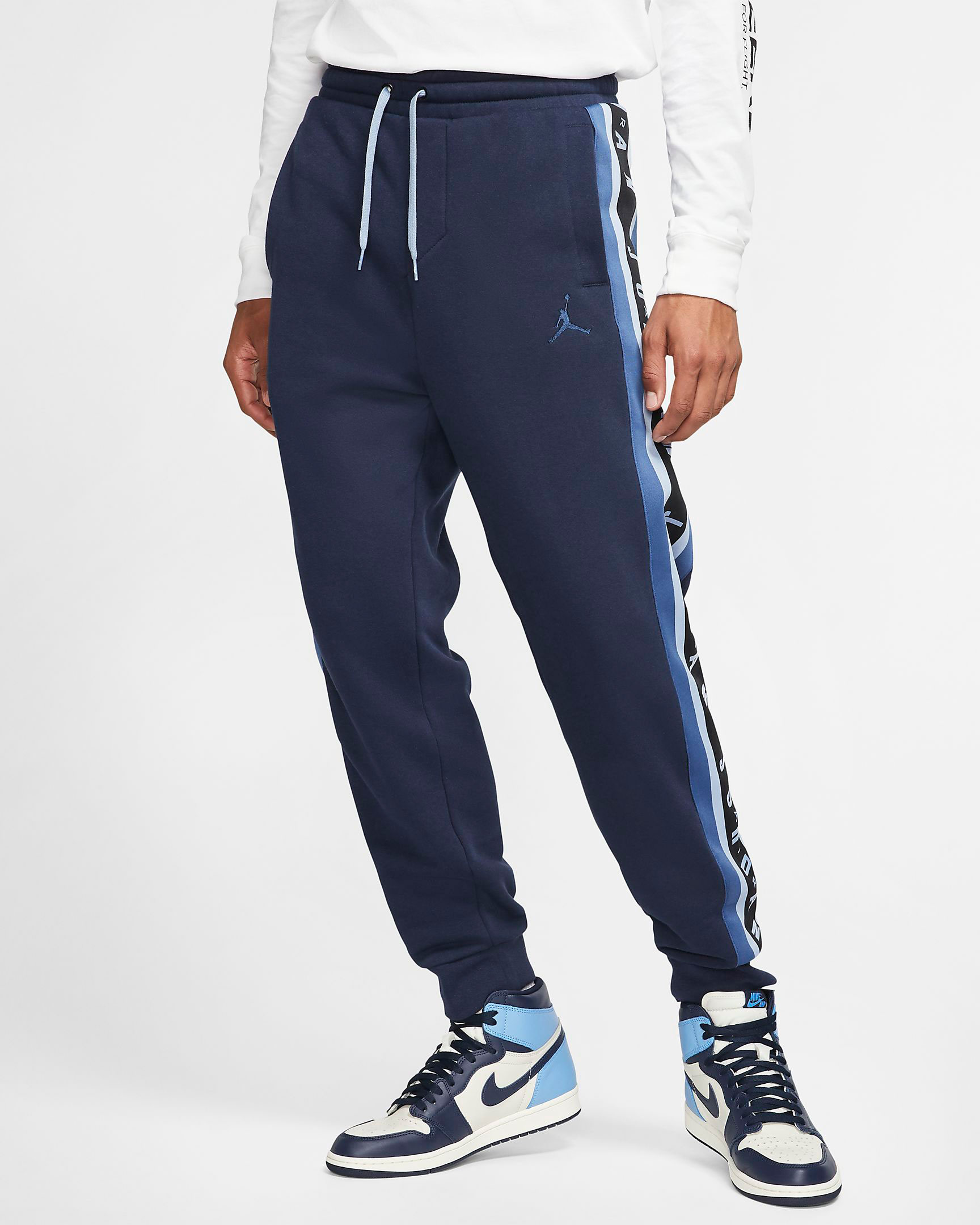 navy blue jordan sweatpants