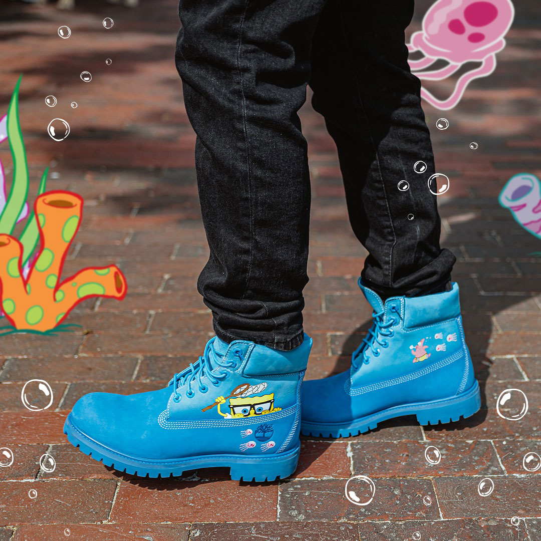 spongebob-timberland-blue-boots