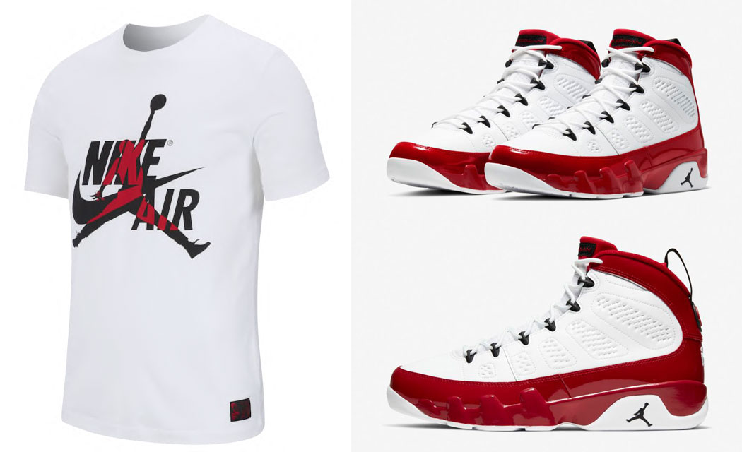 Air Jordan 9 White Gym Red Shirts to 