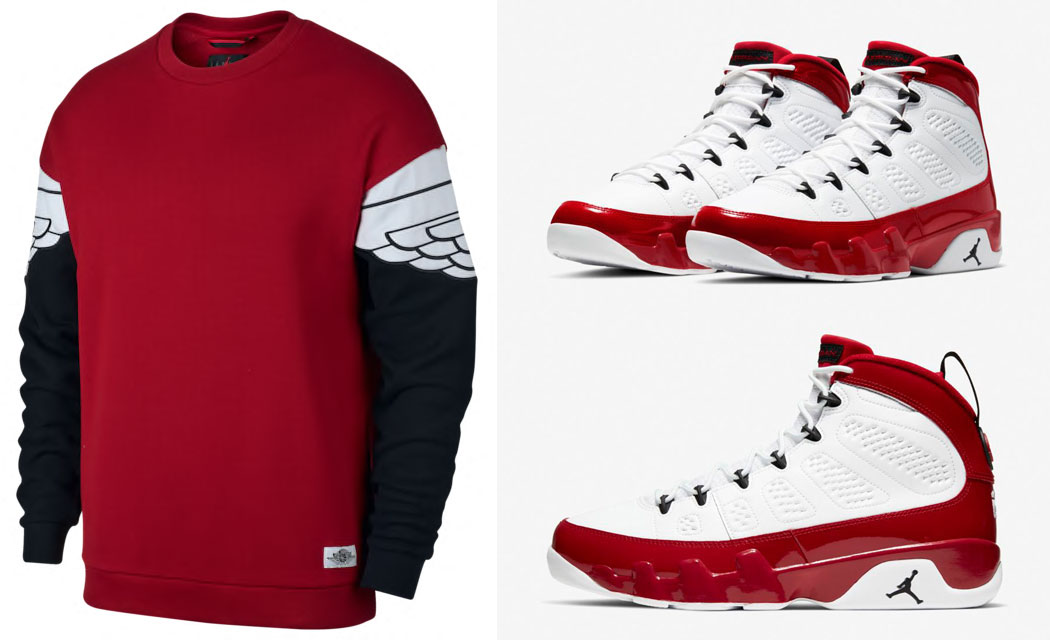 air-jordan-9-white-gym-red-sweatshirt-match