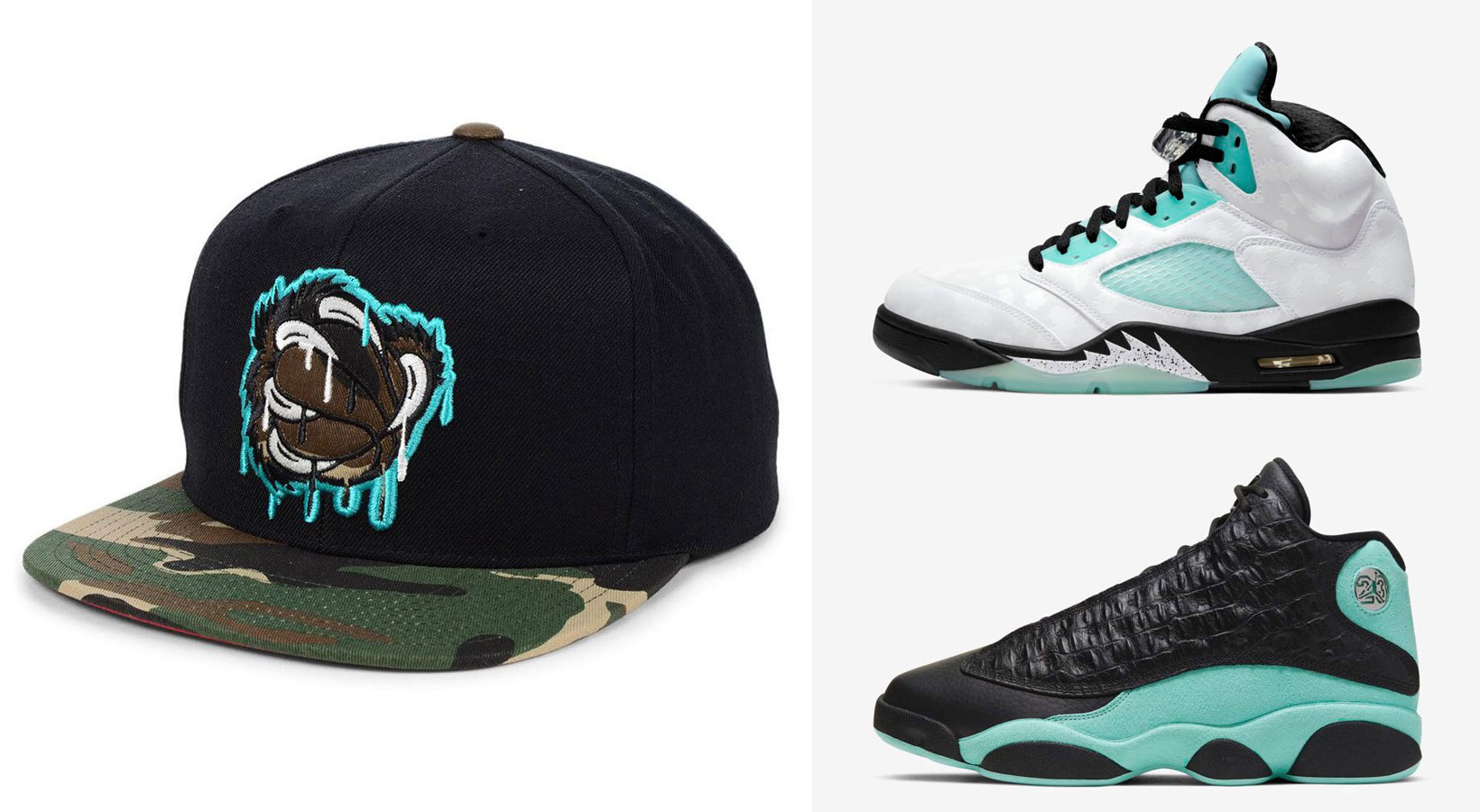 Air Jordan Island Green Retro NBA Hats 