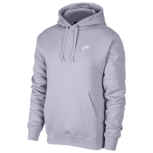 nike men's sportswear club fleece pullover hoodie lavender mist