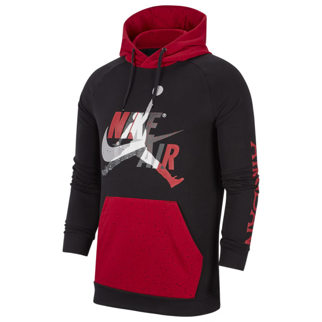 air jordan hoodie black and red