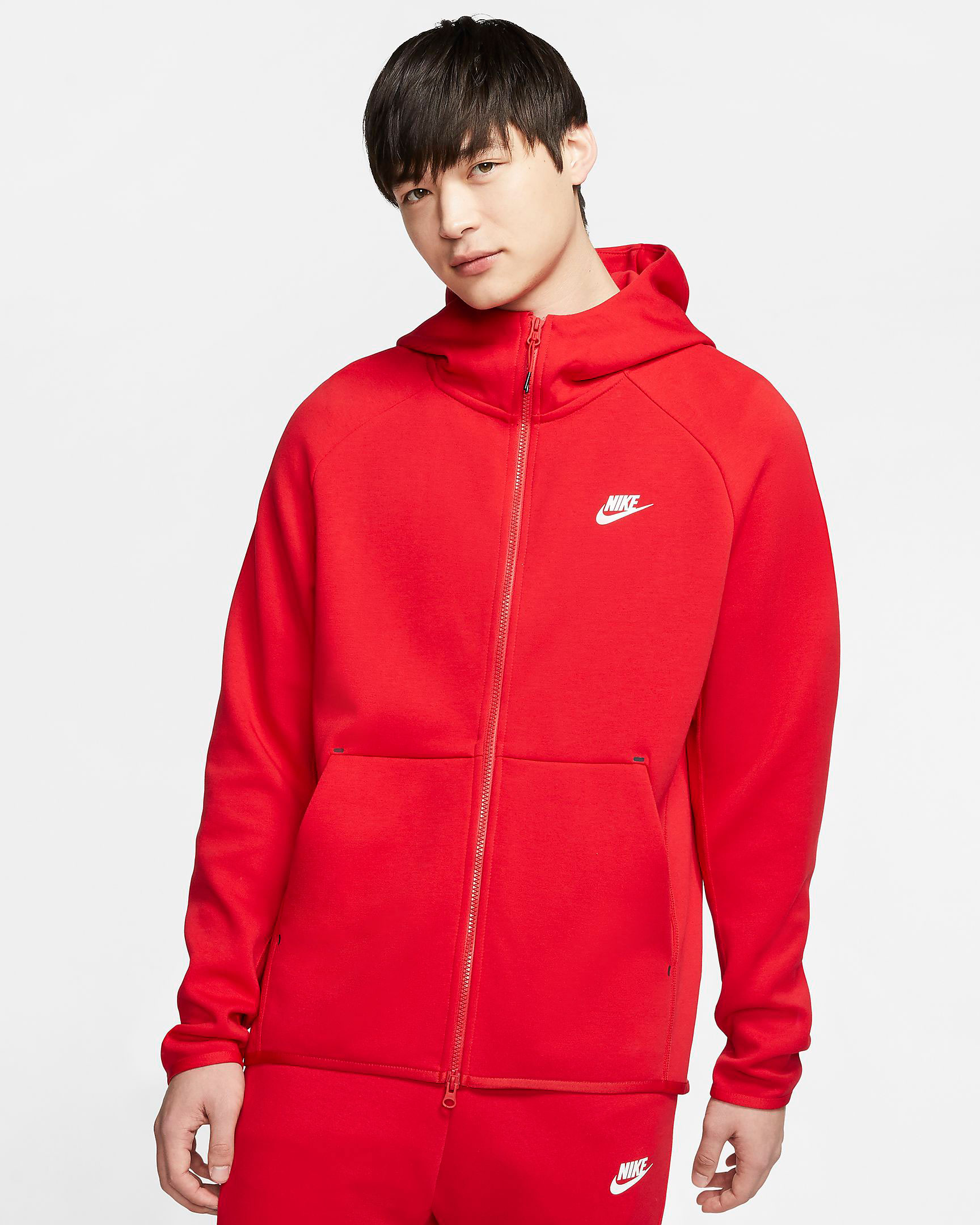 red nike hoodie outfit