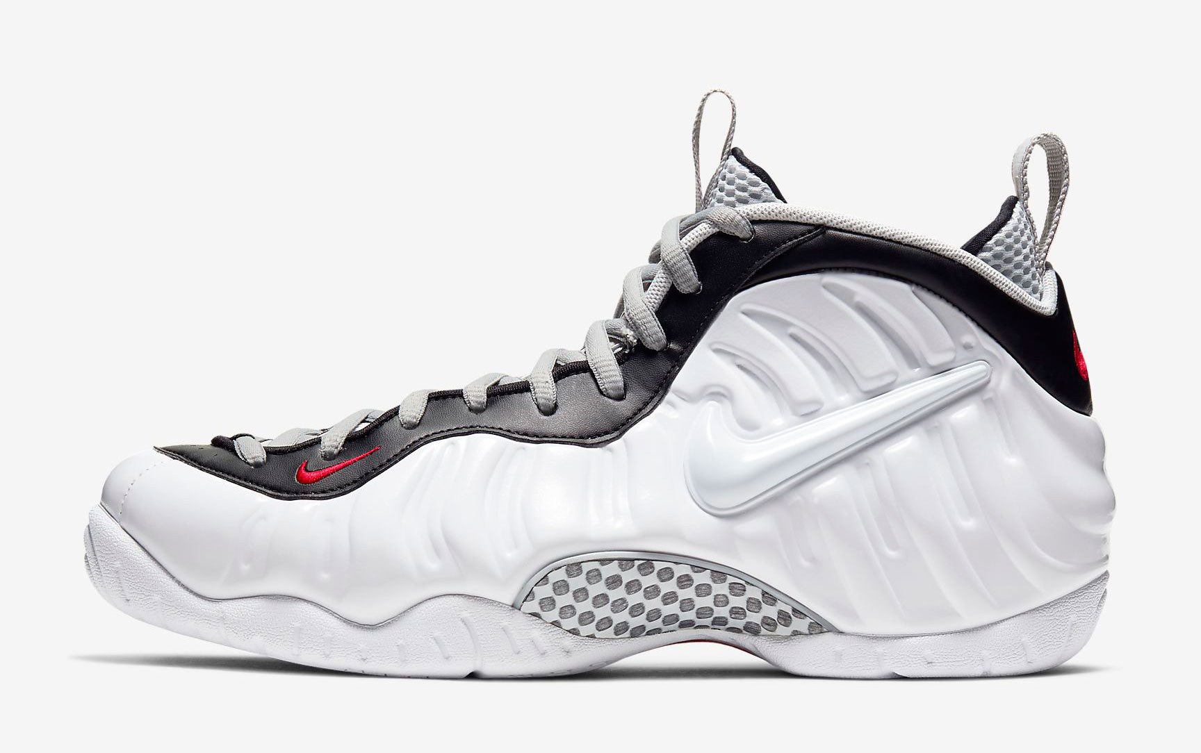 red black and white foams