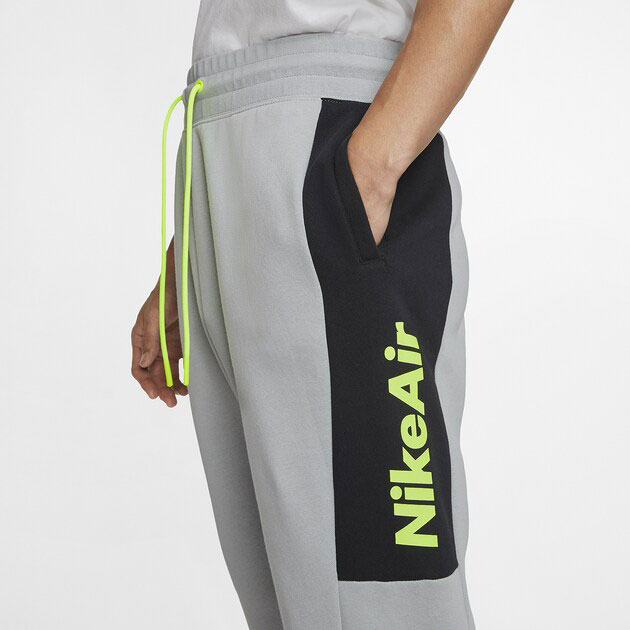 grey and lime green nike sweatsuit