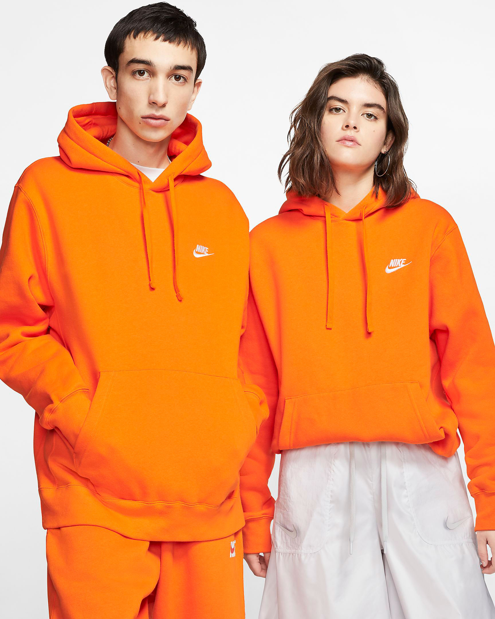 nike orange fleece hoodie