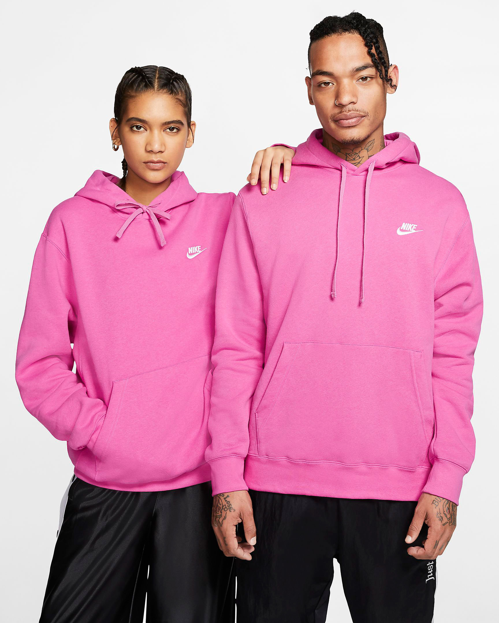 nike sportswear club fleece hoodie pink