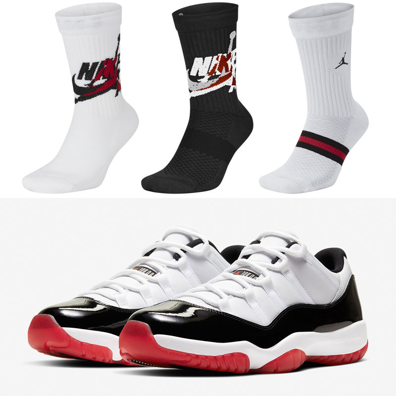 Air Jordan 11 Low Concord Bred Socks 