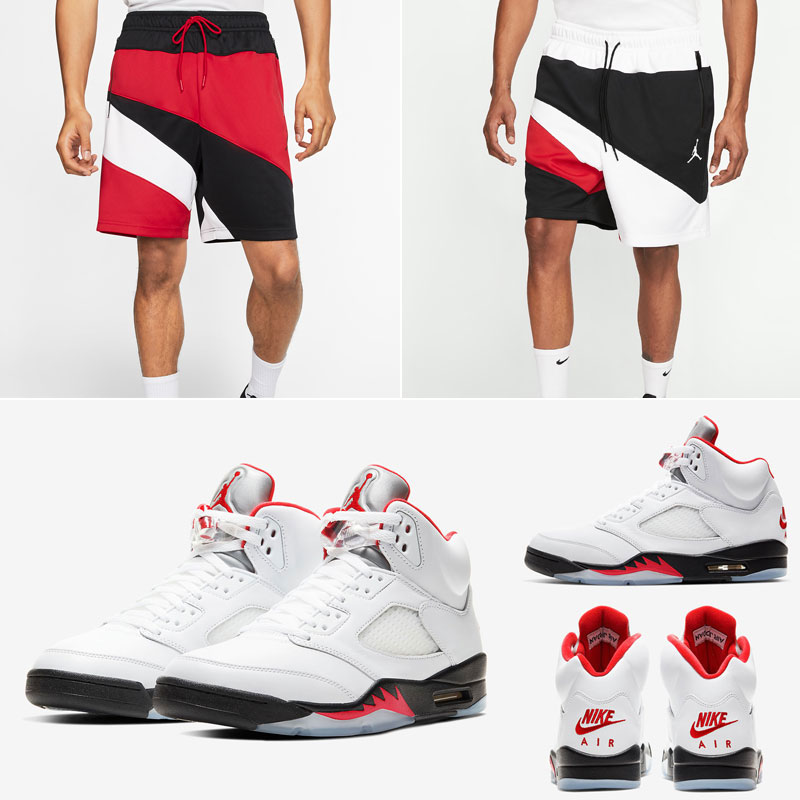 air-jordan-5-white-fire-red-shorts