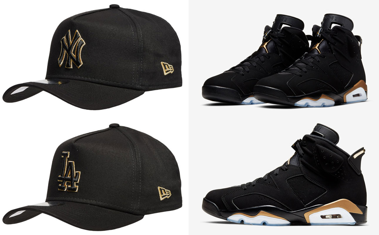 air-jordan-6-dmp-black-gold-mlb-new-era-hats